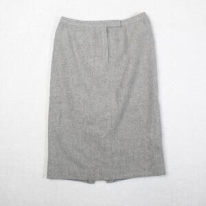 Ralph Lauren Pencil Wool Skirt Women 8 Gray Angora Blend Lined Y2K Career